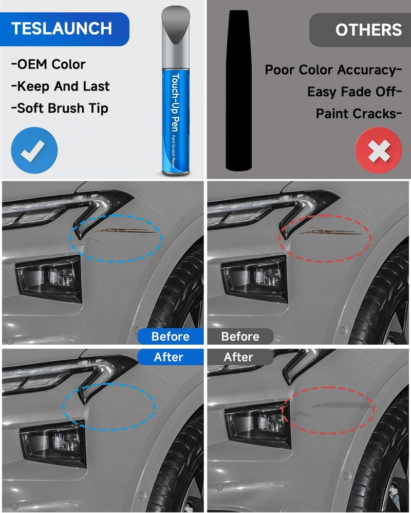 RSACET JS/M7432A Iconic Silver Metallic Touch Up Paint Compatible with Ford Exact Match Touch Up Paint Car Scratch Repair - Image 2